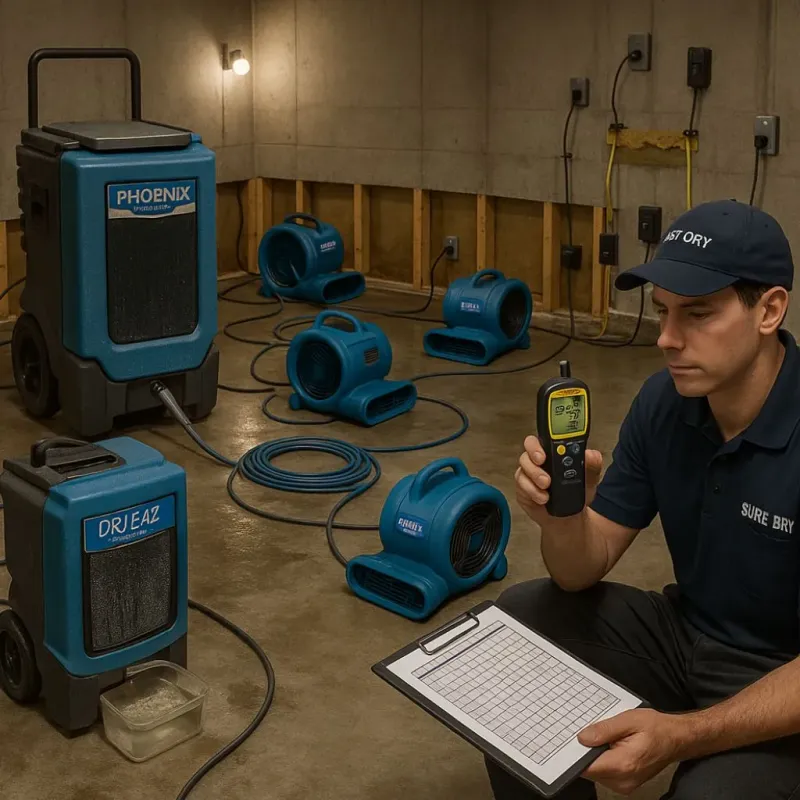 Structural Drying and Dehumidification process in Jonesboro, LA